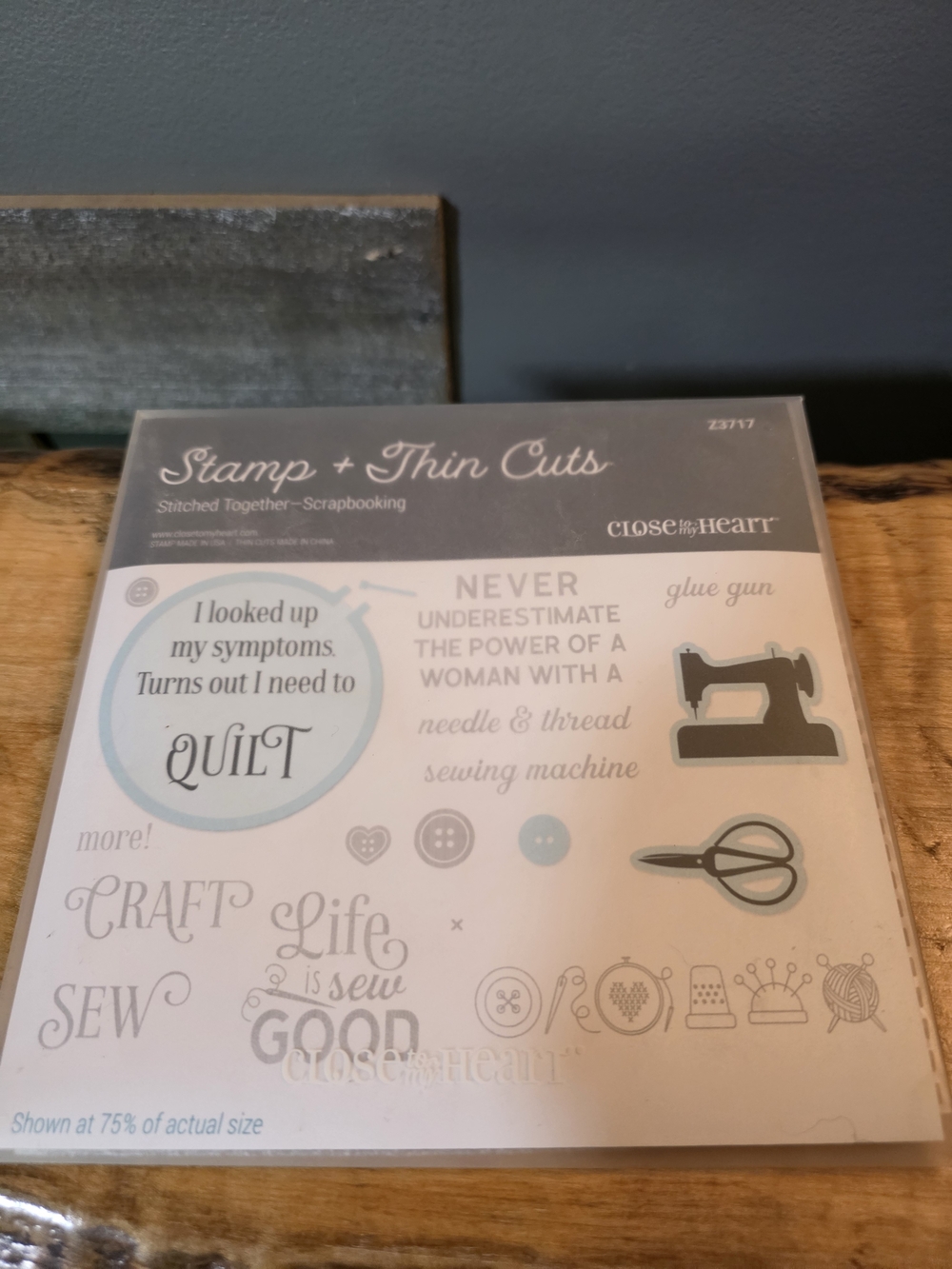 Close to My Heart Stamp + Thin Cuts Sewing Set – White & Gray